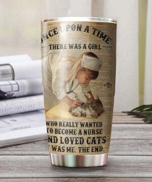 A girl nurse loves cat vintage| personalized gift tumbler for lover - 30 oz