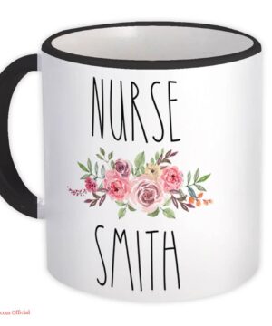 Beautiful floral mug| personalized mug gift for nursem - 15 oz