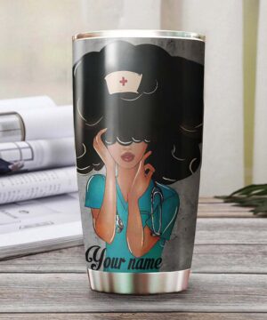 Black nurse, i am the storm| personalized gift tumbler