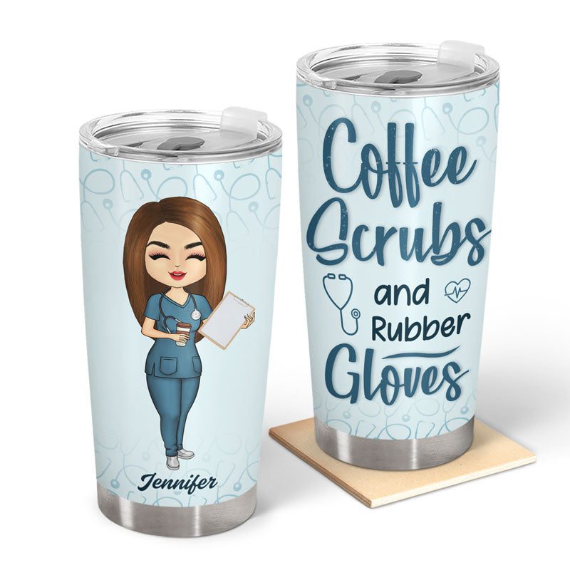 Chibi girl coffee tumbler| gift for nurse| personalized tumbler