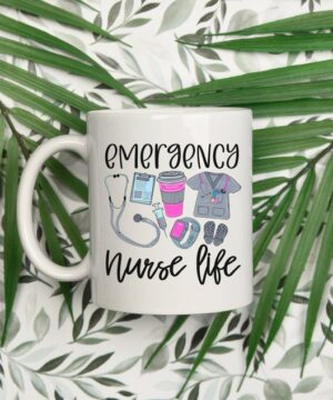 Emergency nurse life| cute gift mug for your mom and wife - 15 oz