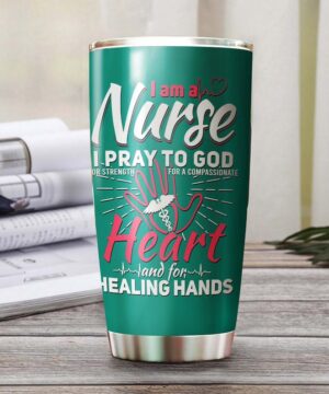 Nurse healing hands pray to god| personalized gift tumbler - 30 oz