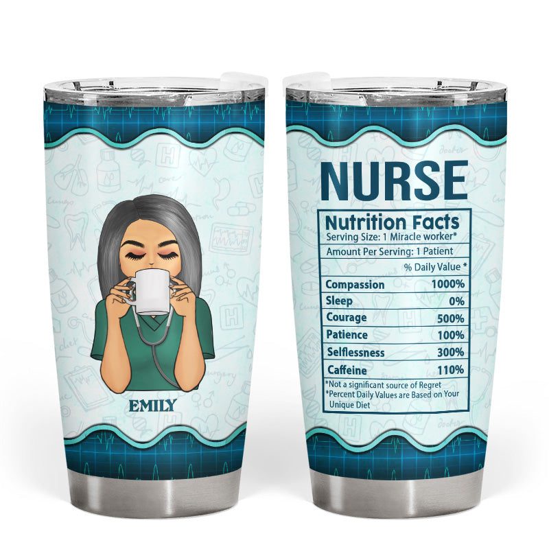 Nurse nutrition fact - personalized tumbler gift  for nurse
