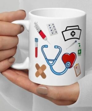 Drugs, needle and stethoscope| best gift mug for nurse - 15 oz