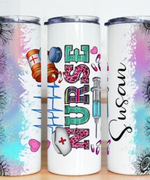 Beautiful personalized tumbler gift with sunflower for nurse - 30 oz