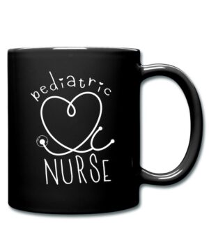 Pediatric with stethoscope heart shape| cute gift mug for nurse - 15 oz