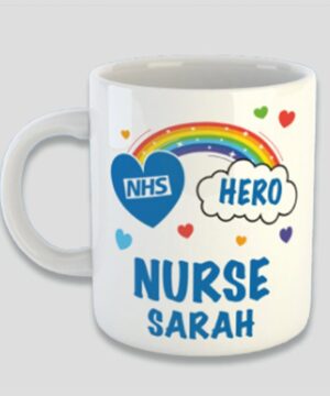 Personalised nhs hero rainbow| cute mug gift for nurse - 15 oz