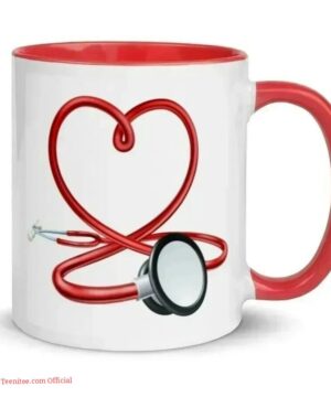 Stethoscope heart shape| cute mug gift for mom and wife - 15 oz