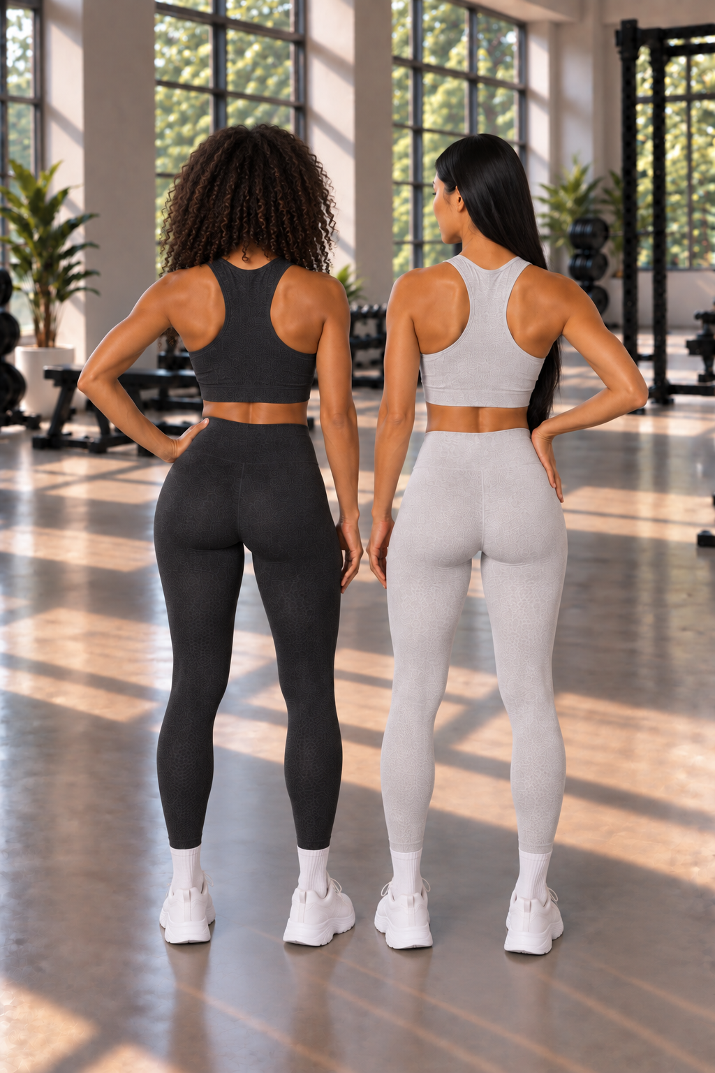 2-Pack CoreFit Racerback Sports Bra in Urban Chic / White, view 2