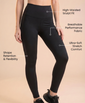 Contour High-Waist Legging in Black, view 2