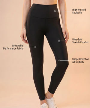 CoreFit High-Waist Legging in Black, view 2