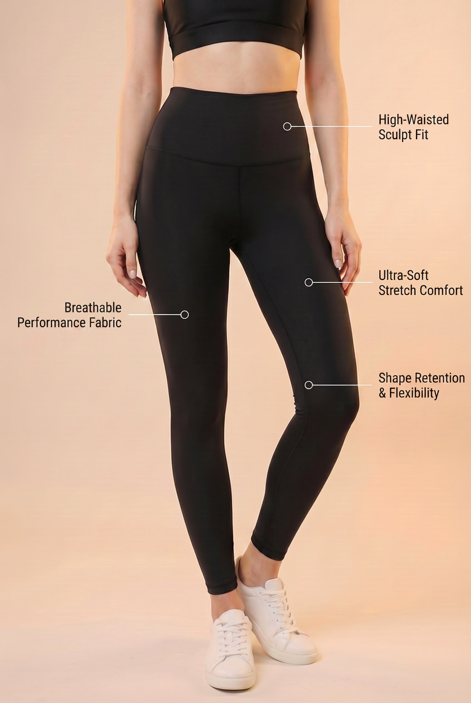 CoreFit High-Waist Legging in Black, view 2