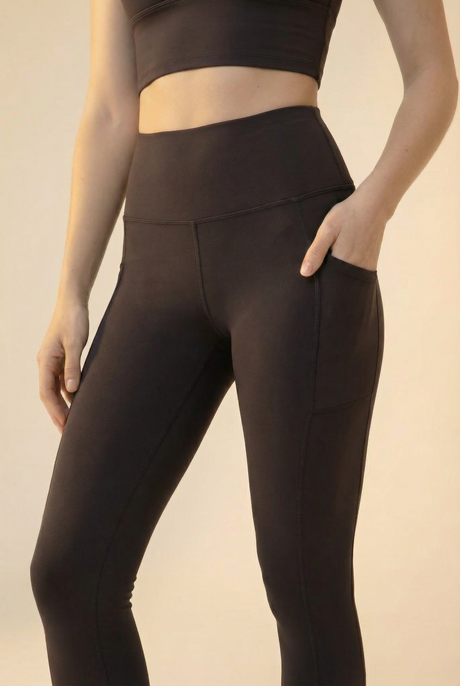 CoreFit High-Waist Pocket Performance Legging in Charcoal