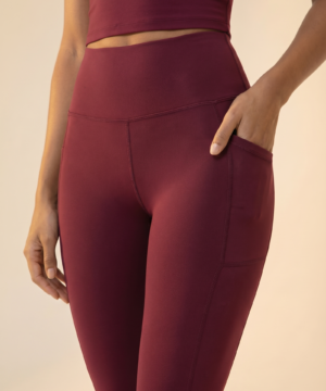 CoreFit High-Waist Pocket Performance Legging in Date Red