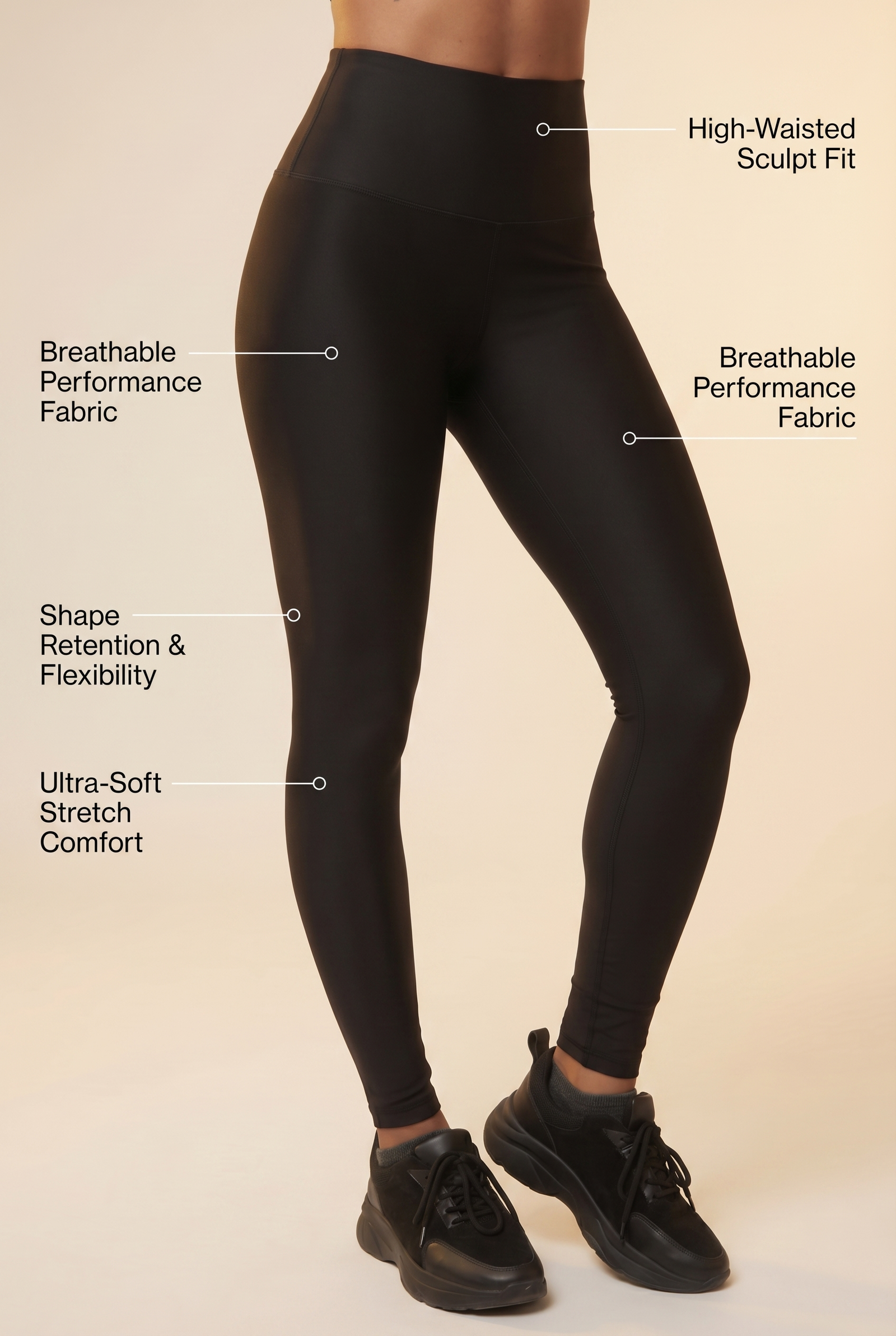CoreFit Performance Legging in Black, view 2