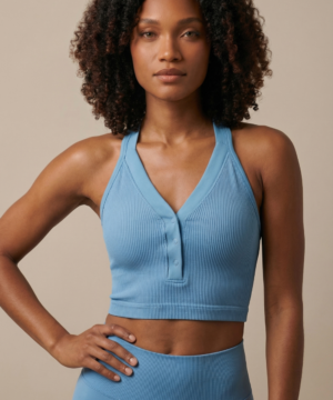 CoreFit Racerback Sports Bra in Baby Blue