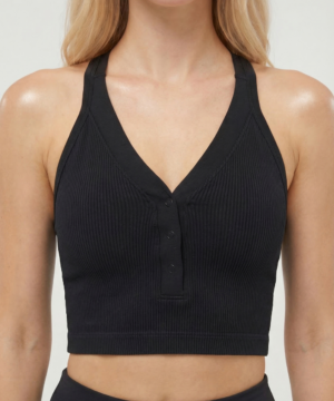 CoreFit Racerback Sports Bra in Black, view 2