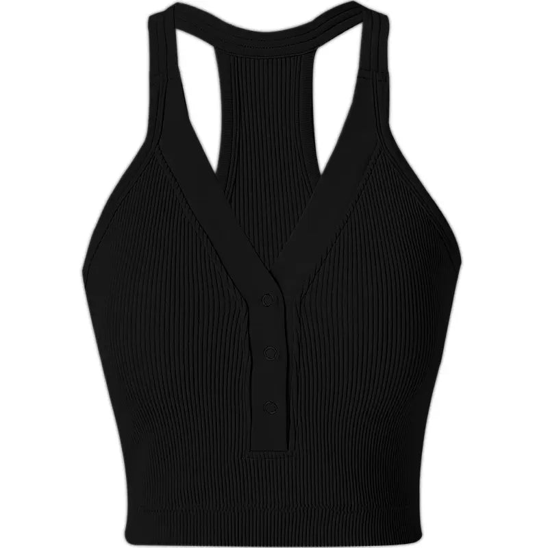 CoreFit Racerback Sports Bra in Black, view 7