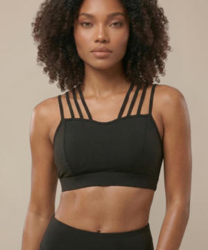 CoreFit Strappy Sports Bra in Black