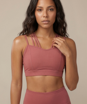 CoreFit Strappy Sports Bra in Dry Rose