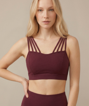 CoreFit Strappy Sports Bra in Garnet
