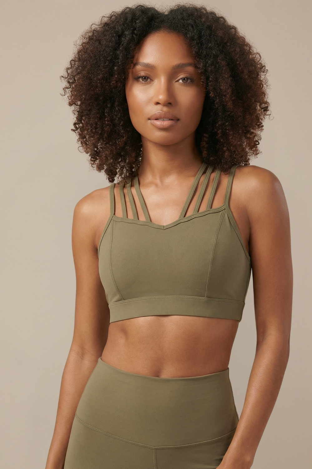 CoreFit Strappy Sports Bra in Green