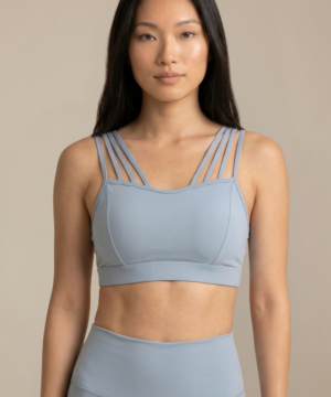 CoreFit Strappy Sports Bra in Light Blue