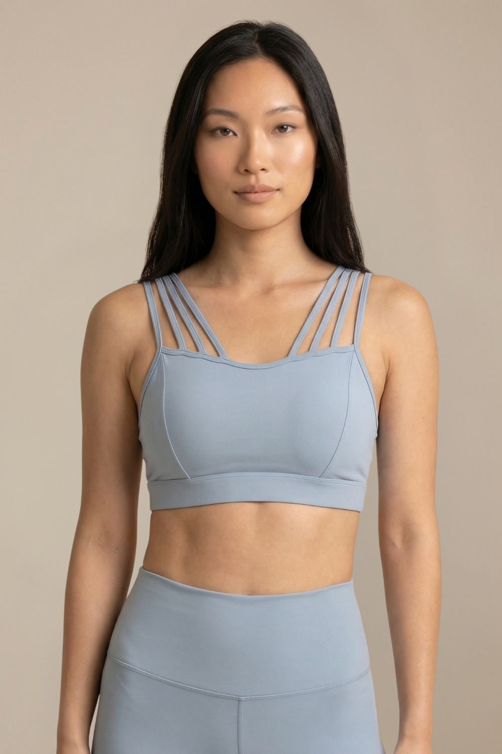 CoreFit Strappy Sports Bra in Light Blue