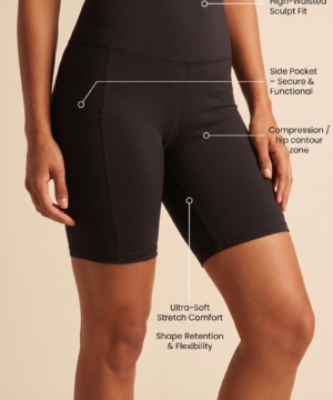 Flex 3-Pocket Bike Shorts in Black, view 2