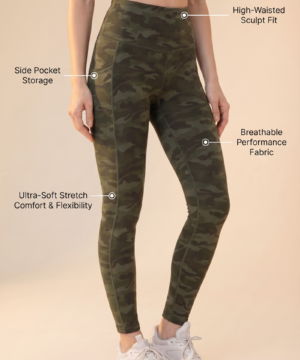 FlexPocket High-Waist Legging in Green Camo, view 2