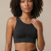 Seamless Melange Sports Bra in Black