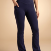 SoftTouch Pocket V-Waist Flare Legging in Dark Blue