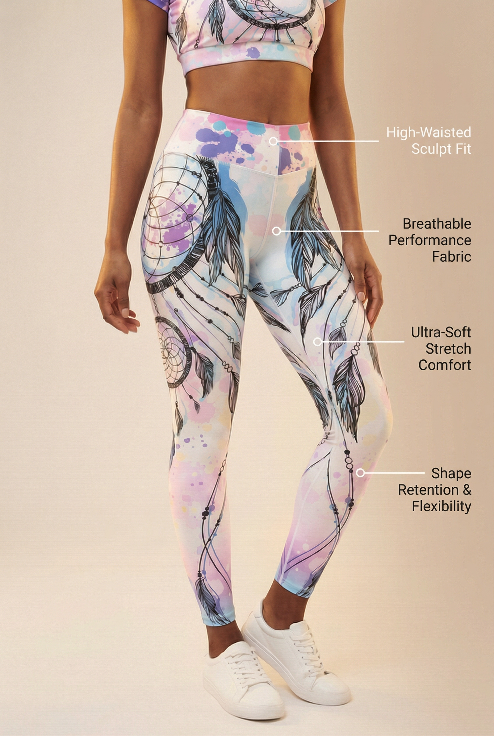StudioPrint High-Waist Legging in Pink, view 2