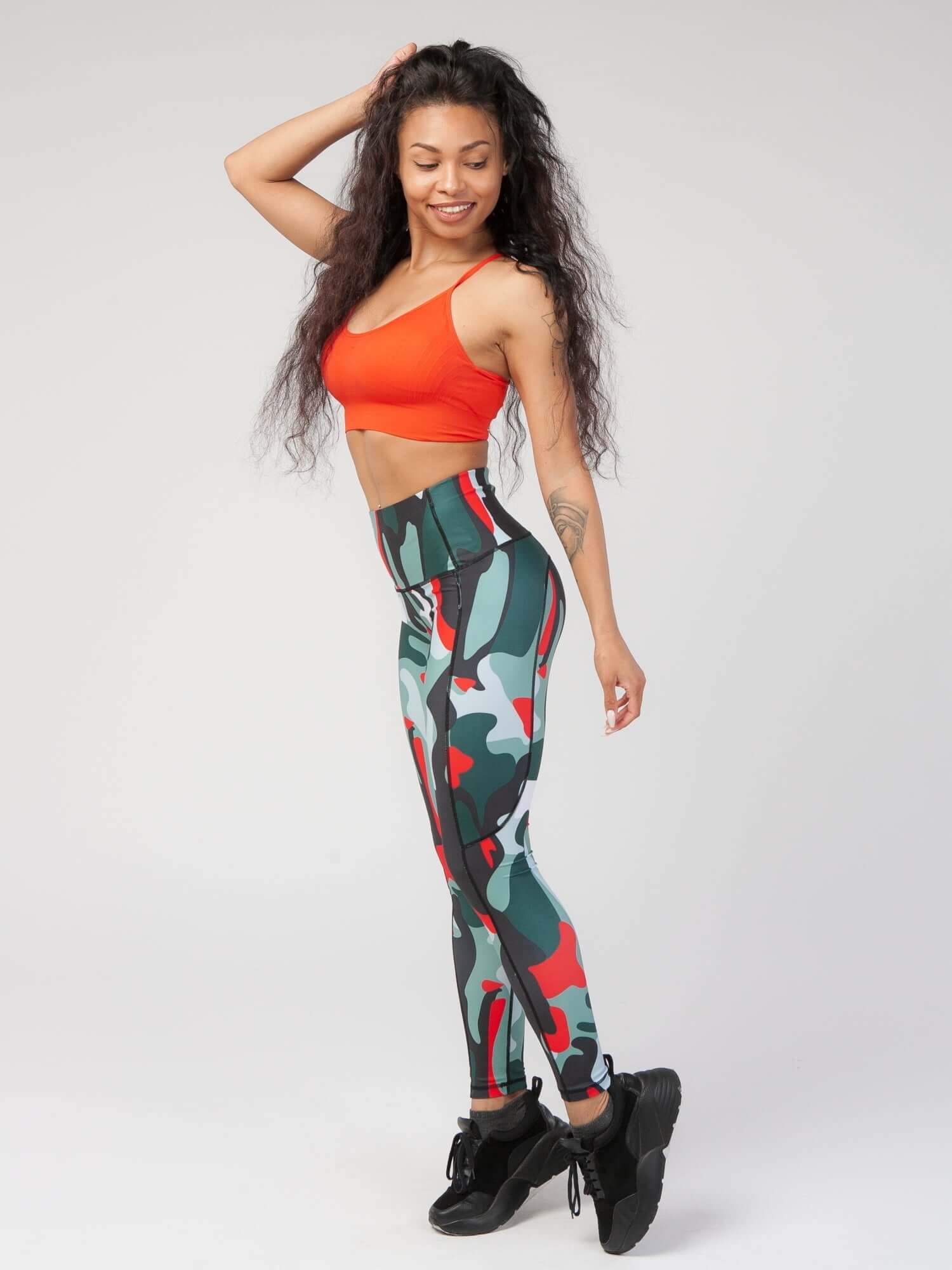 StudioPrint Multi Camo High-Waist Legging in Camo, view 8