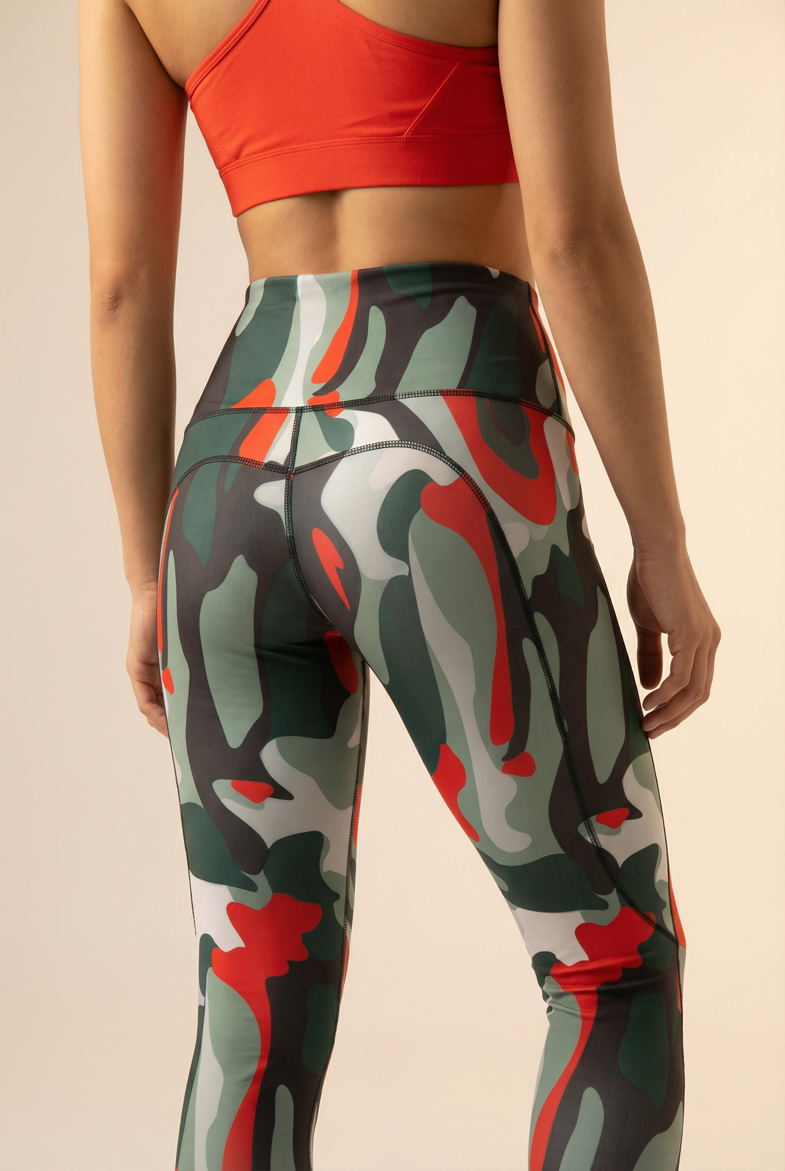 StudioPrint Multi Camo High-Waist Legging in Camo, view 3