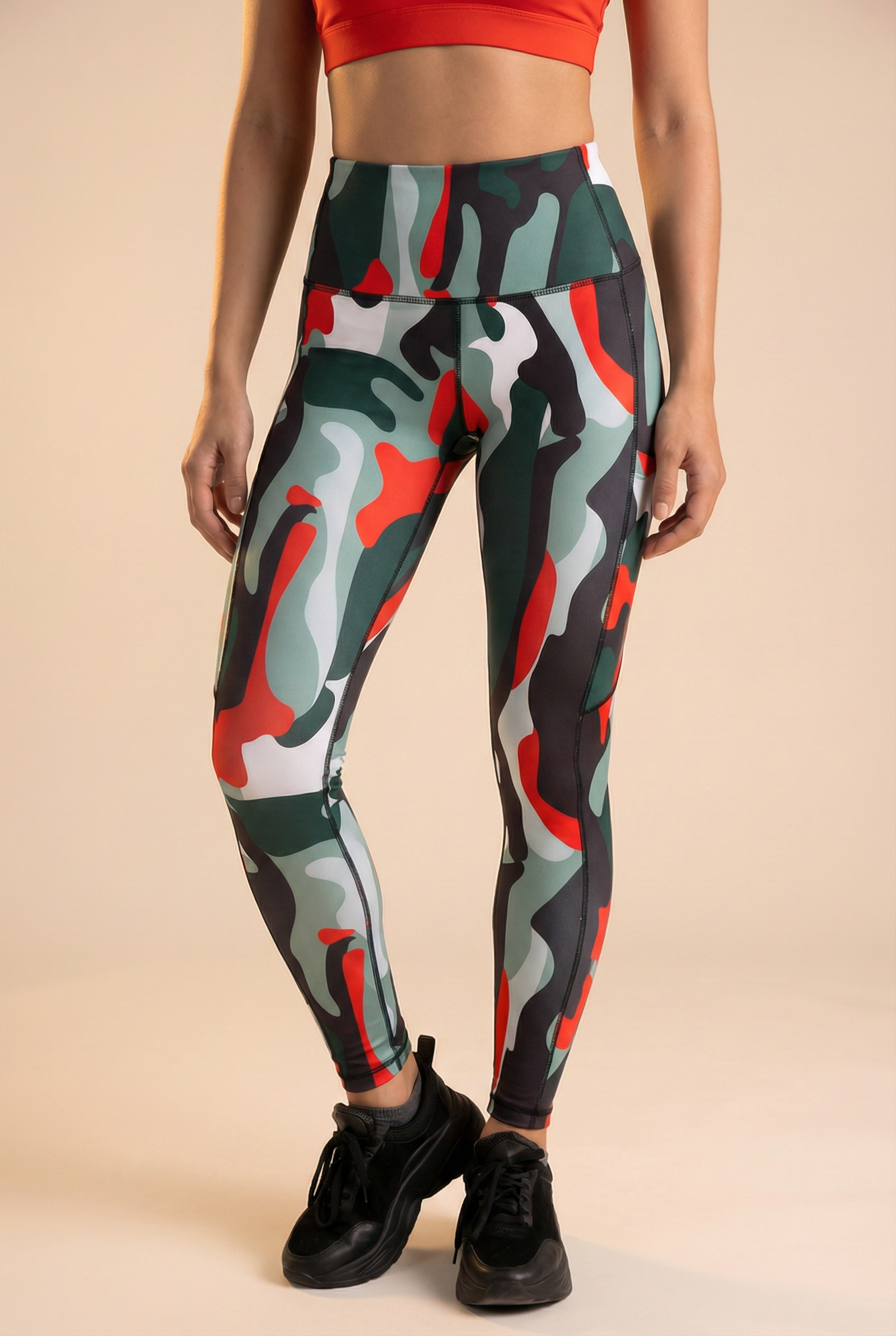 StudioPrint Multi Camo High-Waist Legging in Camo, view 5
