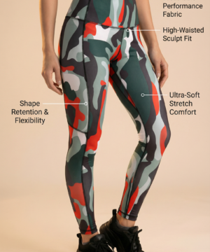 StudioPrint Multi Camo High-Waist Legging in Camo, view 2