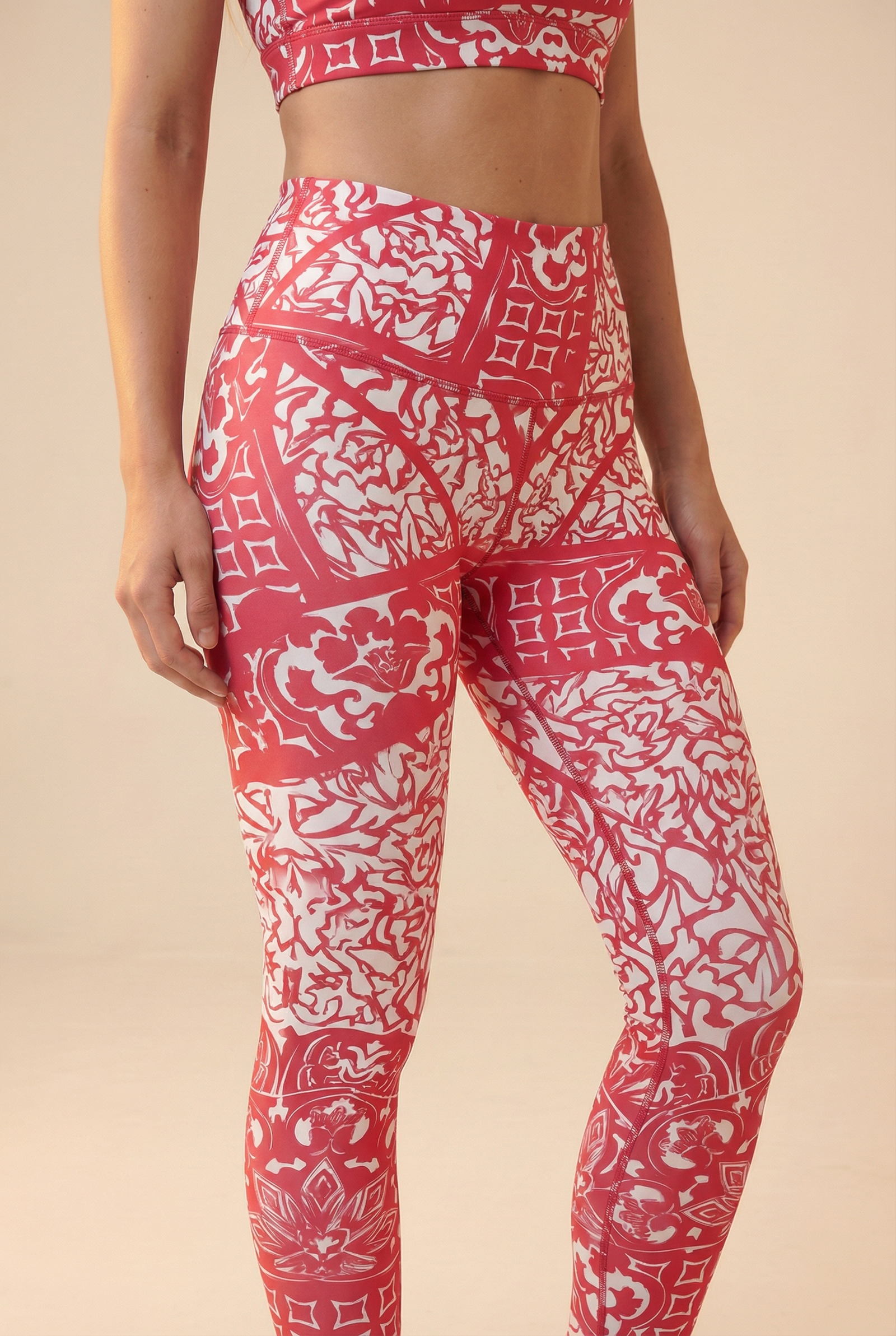 StudioPrint Ornamental High-Waist Legging in Pink