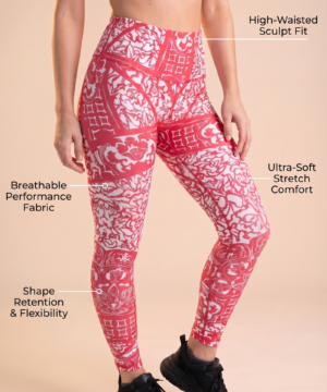 StudioPrint Ornamental High-Waist Legging in Pink, view 2