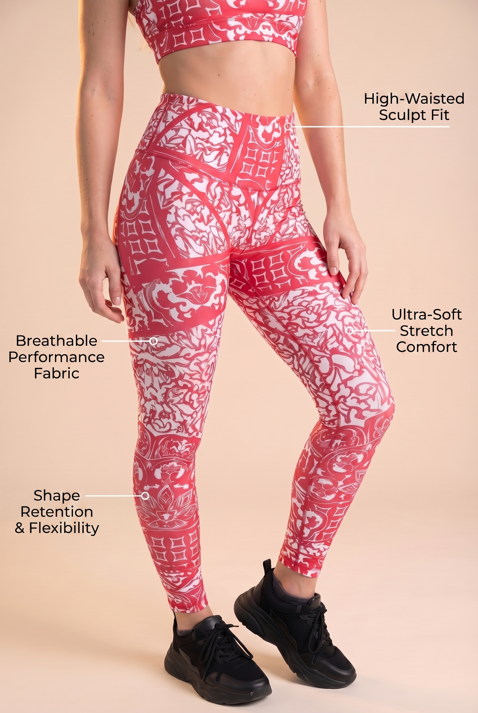 StudioPrint Ornamental High-Waist Legging in Pink, view 2