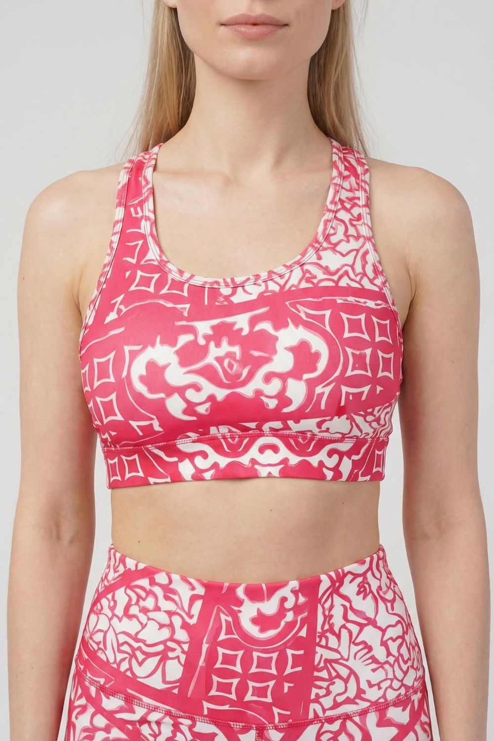 StudioPrint Ornamental Sports Bra in Pink, view 2