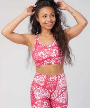 StudioPrint Ornamental Sports Bra in Pink, view 7