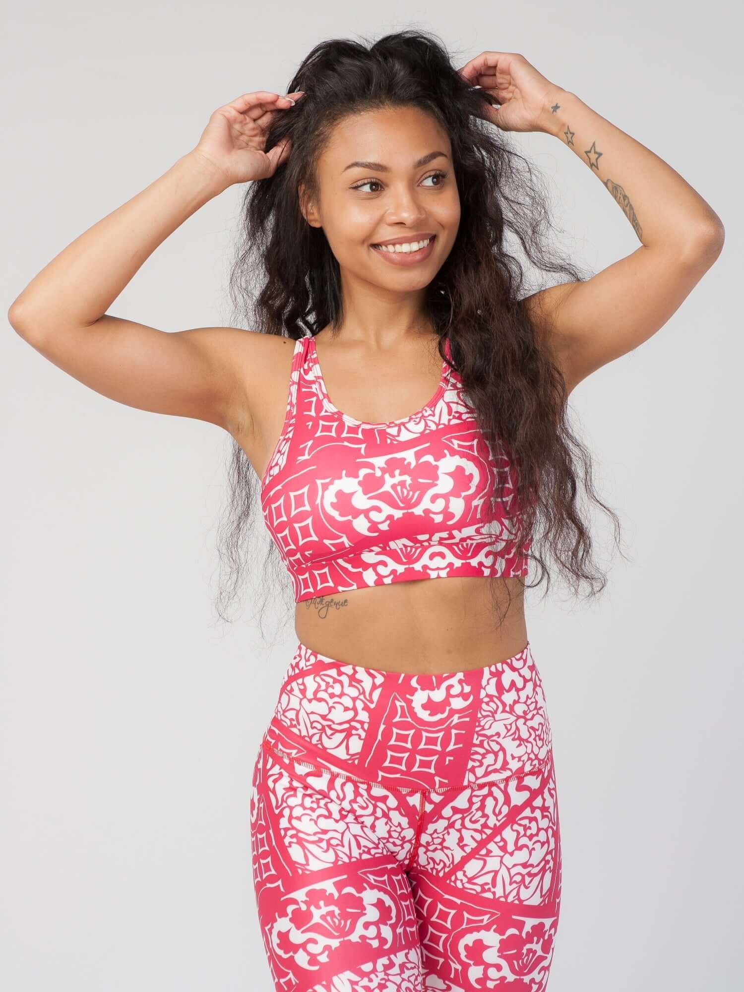 StudioPrint Ornamental Sports Bra in Pink, view 7