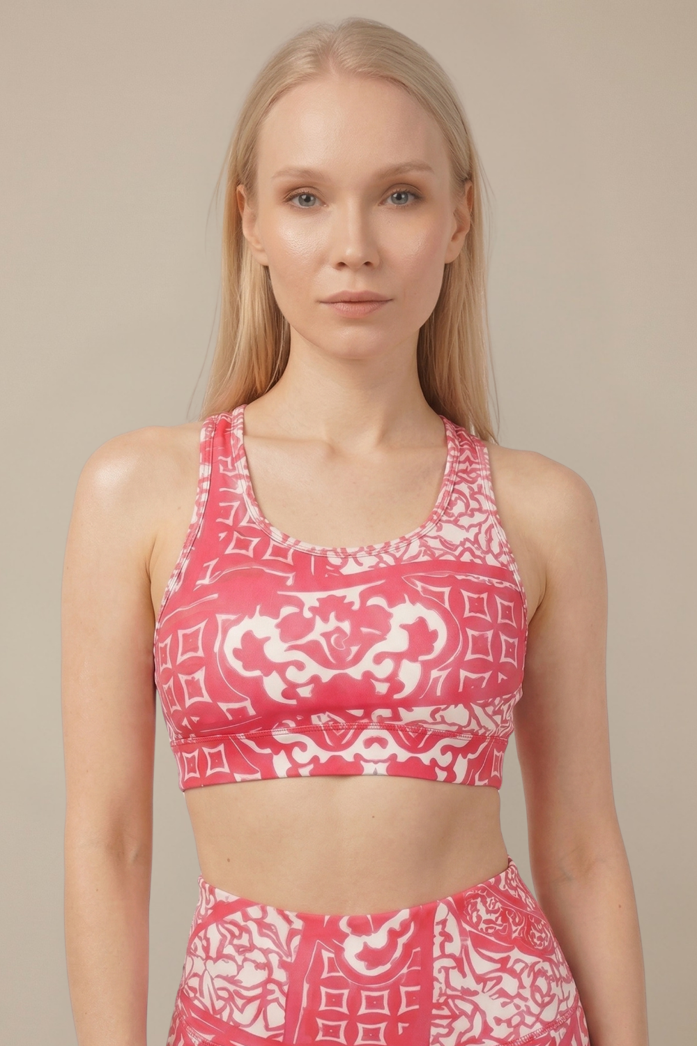 StudioPrint Ornamental Sports Bra in Pink