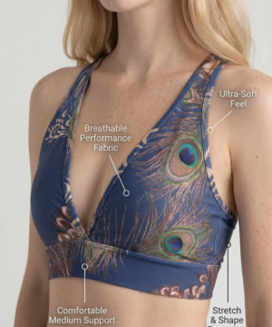 StudioPrint Peacock Feather Sports Bra in Feather, view 5