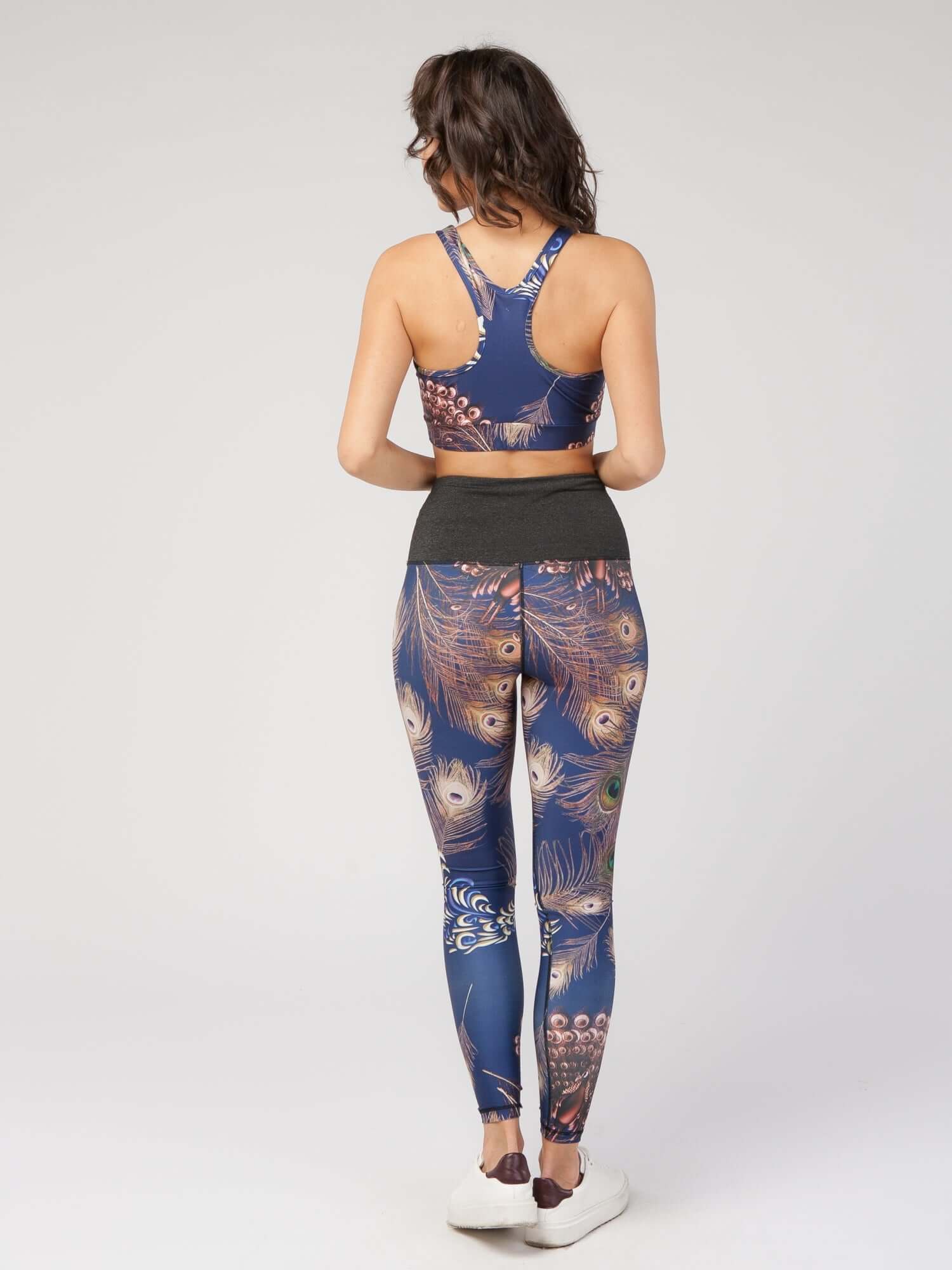 StudioPrint Peacock Feather Sports Bra in Feather, view 8