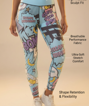 StudioPrint Pop Art High-Waist Legging in Blue, view 2