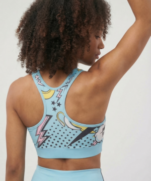 StudioPrint Pop Art Sports Bra in Blue, view 3