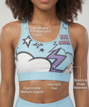StudioPrint Pop Art Sports Bra in Blue, view 5