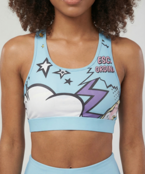 StudioPrint Pop Art Sports Bra in Blue, view 6